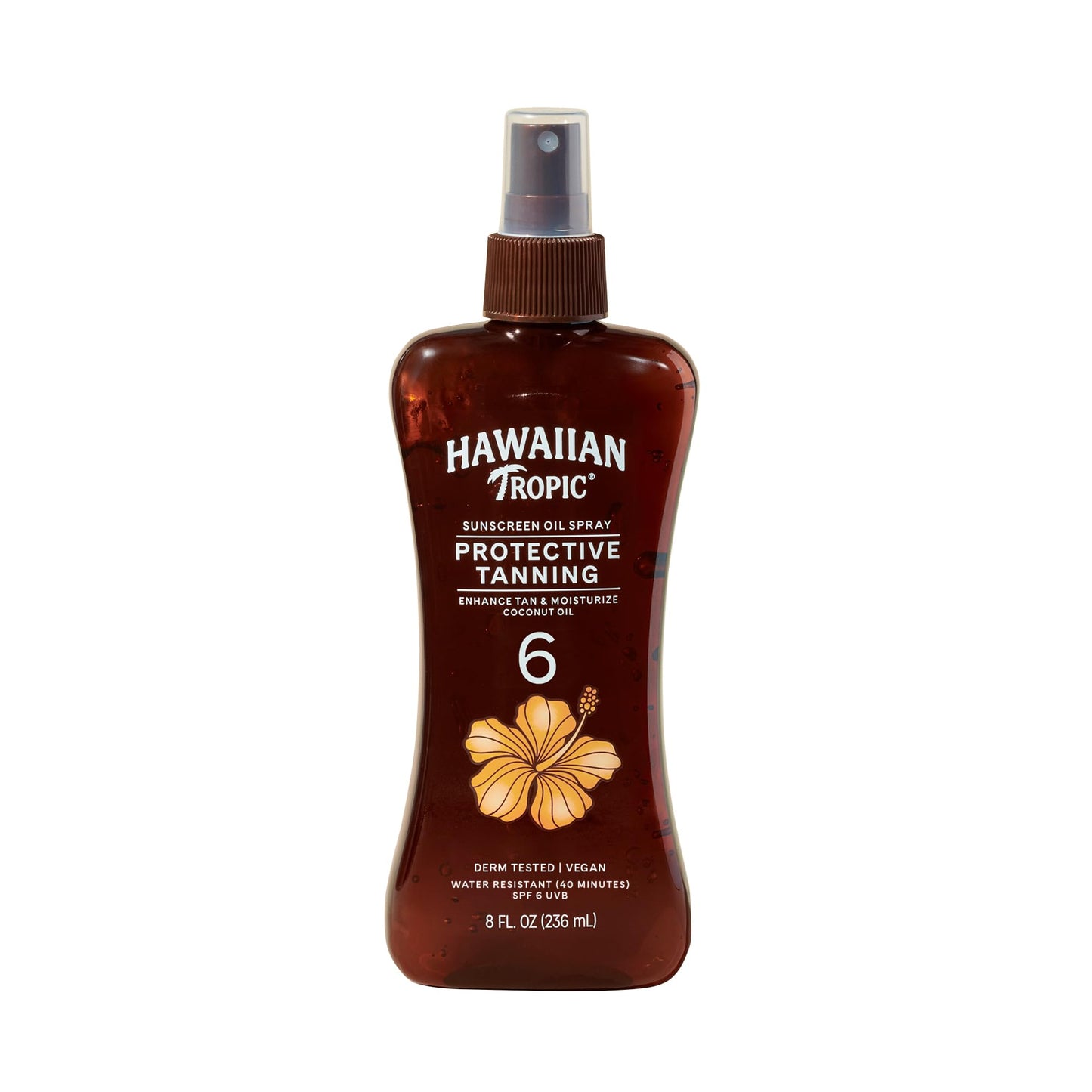 Hawaiian Tropic Dark Tanning Oil Spray Pump, SPF 6 8 Oz (Packaging May Vary)