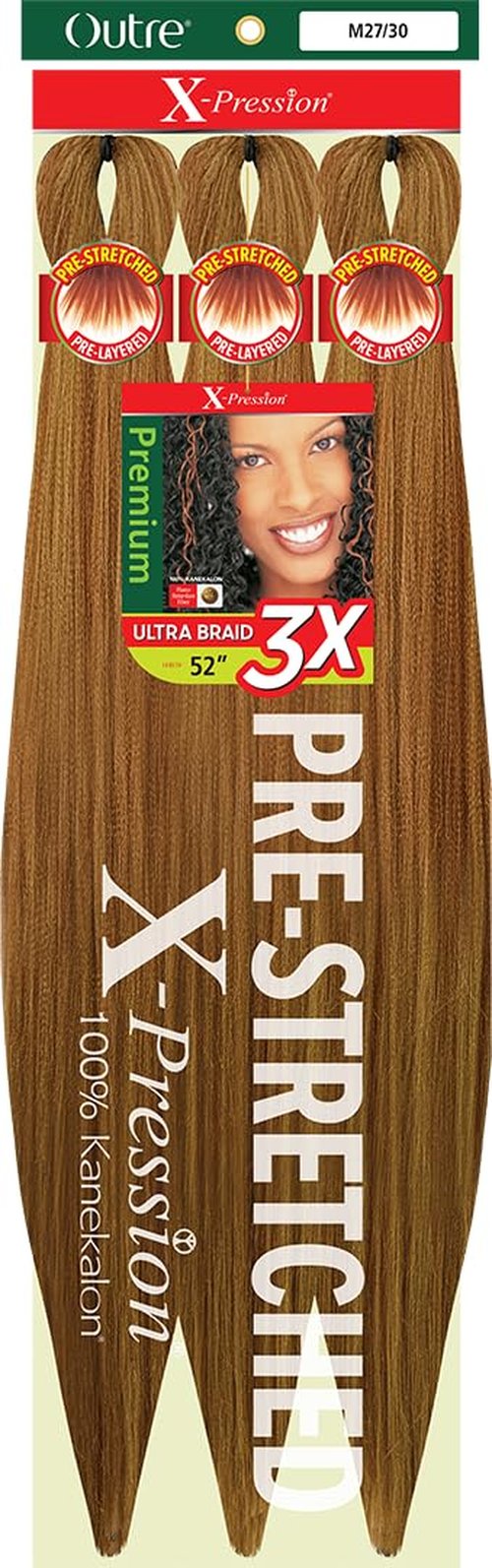 [3 PACK DEAL] Outre X-Pression Braid-Pre Stretched Braid 52" 3X 3 Packs (M27/30)
