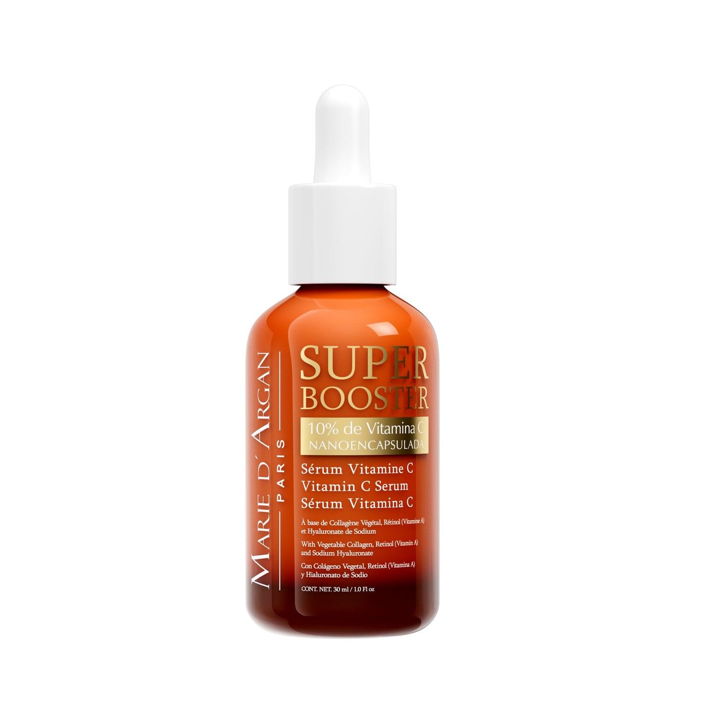 Marie d'Argan Vitamin C Super Booster Face Serum 30 ml - With Retinol, Sodium Hyaluronate, Collagen and Brightening and 10% Pure Vit C Brightening and Anti-Aging
