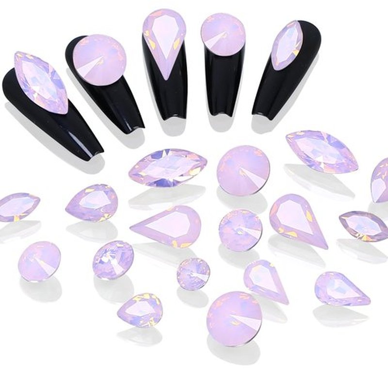 DONGZHOU Large Crystals for Nails Mixed Big Rhinestone Nail Art Set Big Stones Crystal Nail Rhinestones Diamond Crystal Gem Point Back Stones for Nail Art Clothing Wedding Dress Shoes Bags DIY Crafts