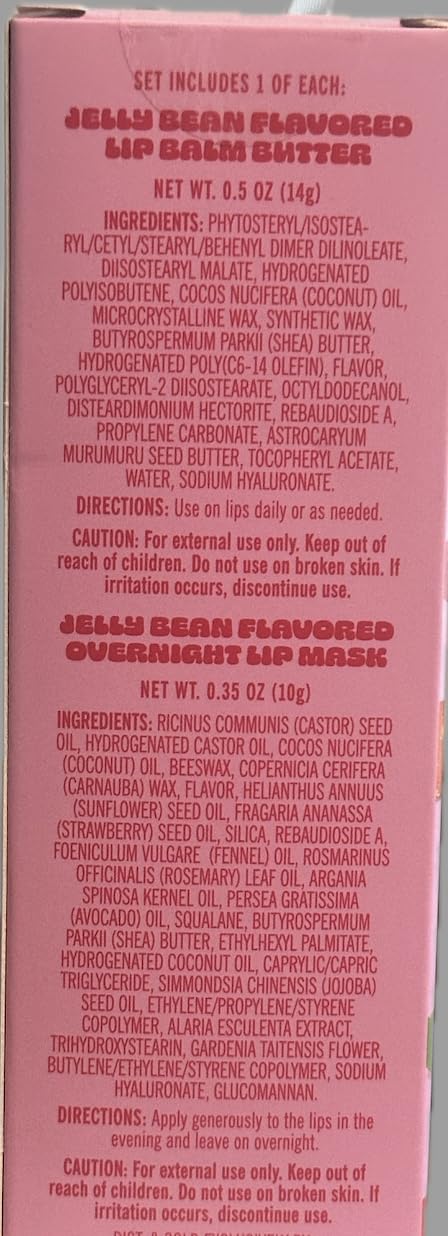 Candy-Inspired Lip Duo 1 Lip Balm Butter 0.5 oz (14g) & 1 Overnight Lip Mask 0.35 oz (10g) - Jelly Bean Flavored Lip Duo