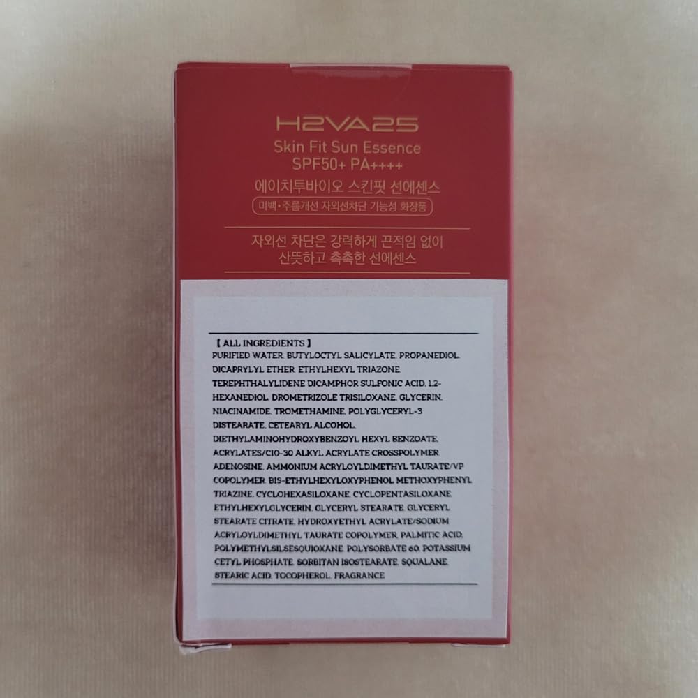 H2VA25 Skin Fit Sun Essence SPF50+ PA++++ 50ml / 1.69 FL.oz Moisturizing Sunblock Reef-Safe Sunscreen K-Beauty