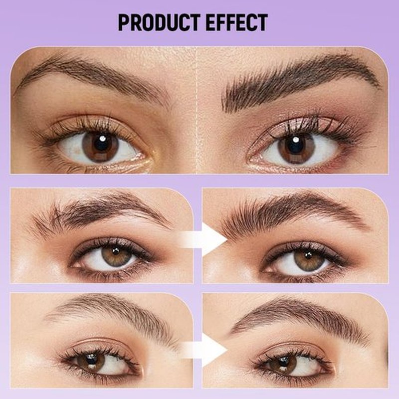 2 in 1 Magic Eyebrow Pencil, 2024 New 3D Waterproof Microblading Eyebrow Pen, 4 Fork Tip Pencil with Liquid Eyeliner Tip, 2 in 1 Eyebrow Pencil for Natural Looking Eye Makeup (Dark Brown)