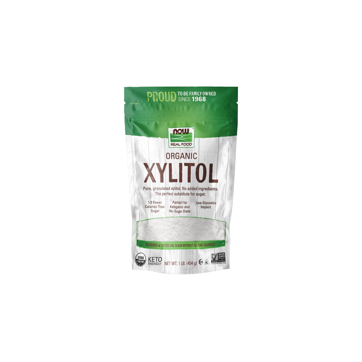 NOW Foods, Organic Xylitol, Pure with No Added Ingredients, Keto-Friendly, Low Glycemic Impact, Low Calorie, 1-Pound