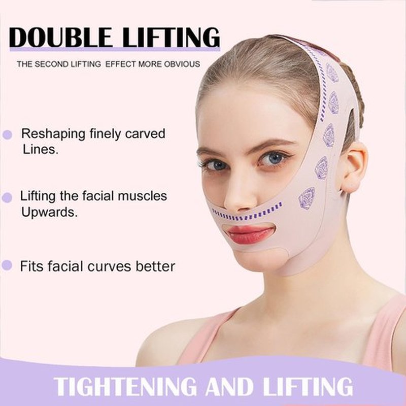 MASIKA Chin Strap for Sleeping,Adjustable Chin Strap,Jaw Strap,Jawline Shaper,V-Line Mask Chin Up Mask V Shaped Face Mask, Jaw Exerciser,Reusable chin strap,Leaf pattern。