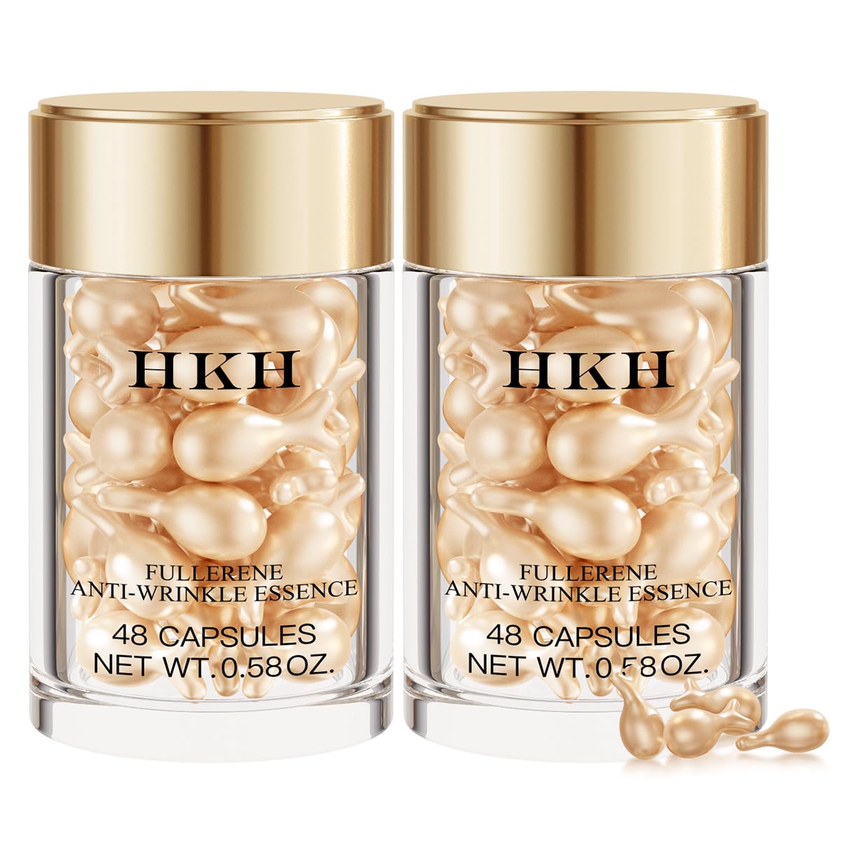 HKH Vitamin C Serum Capsules Set – 96 pcs VC for Morning - Anti-Aging & Anti-Wrinkle Skincare Face Serum - Smooth Fine Lines - Moisturize Hydrate & Firm Skin, Travel-Friendly