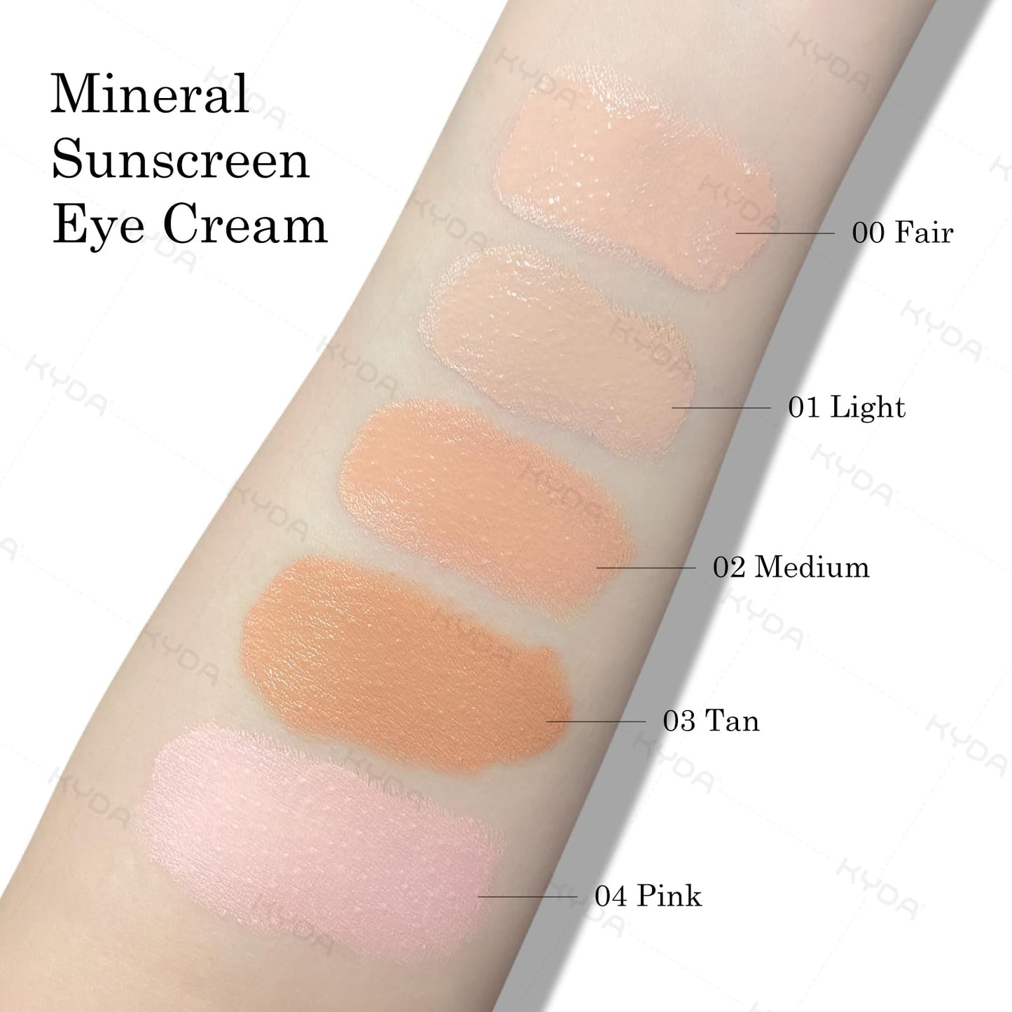 KYDA Mineral Sunscreen Eye Cream, 3-in-1 Anti-Aging Eye Cream, SPF 35, for Dark Circle and Fine Lines, Medium