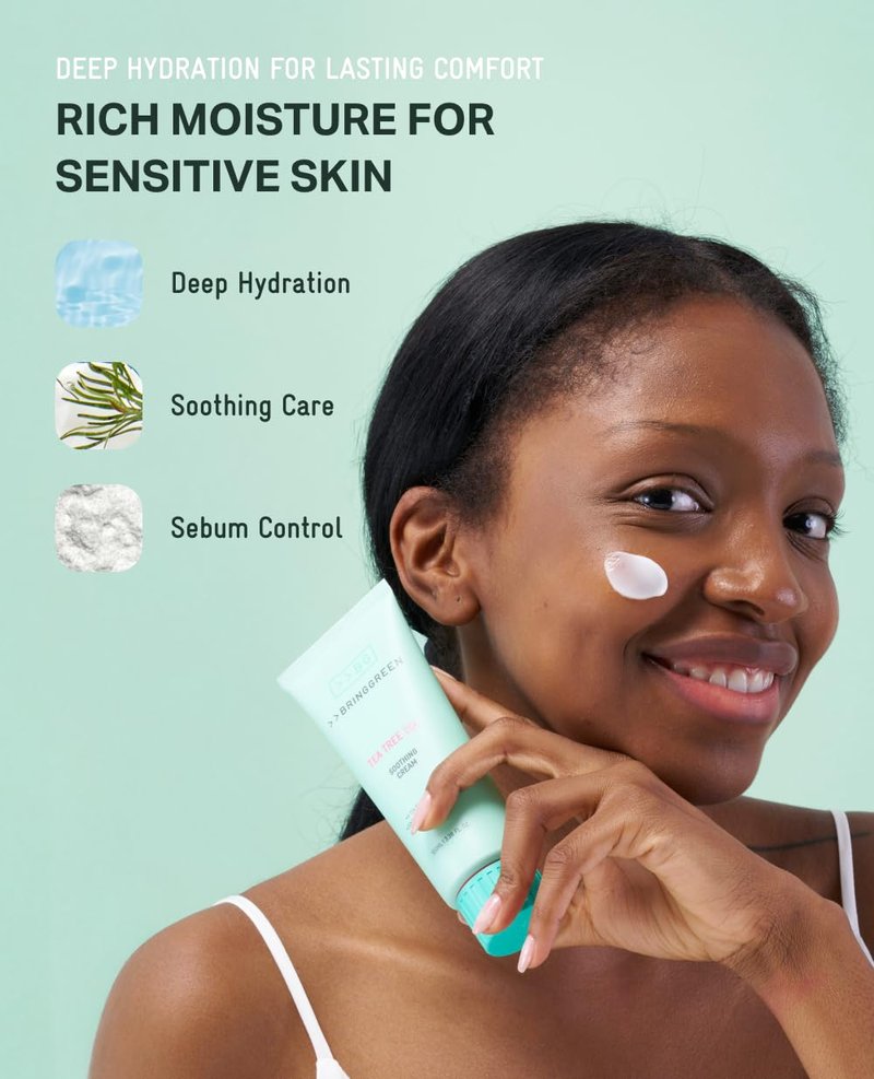 Tea Tree Cica Soothing Cream - Calming Moisturizer for Skin | 100ml Korean Facial Cream