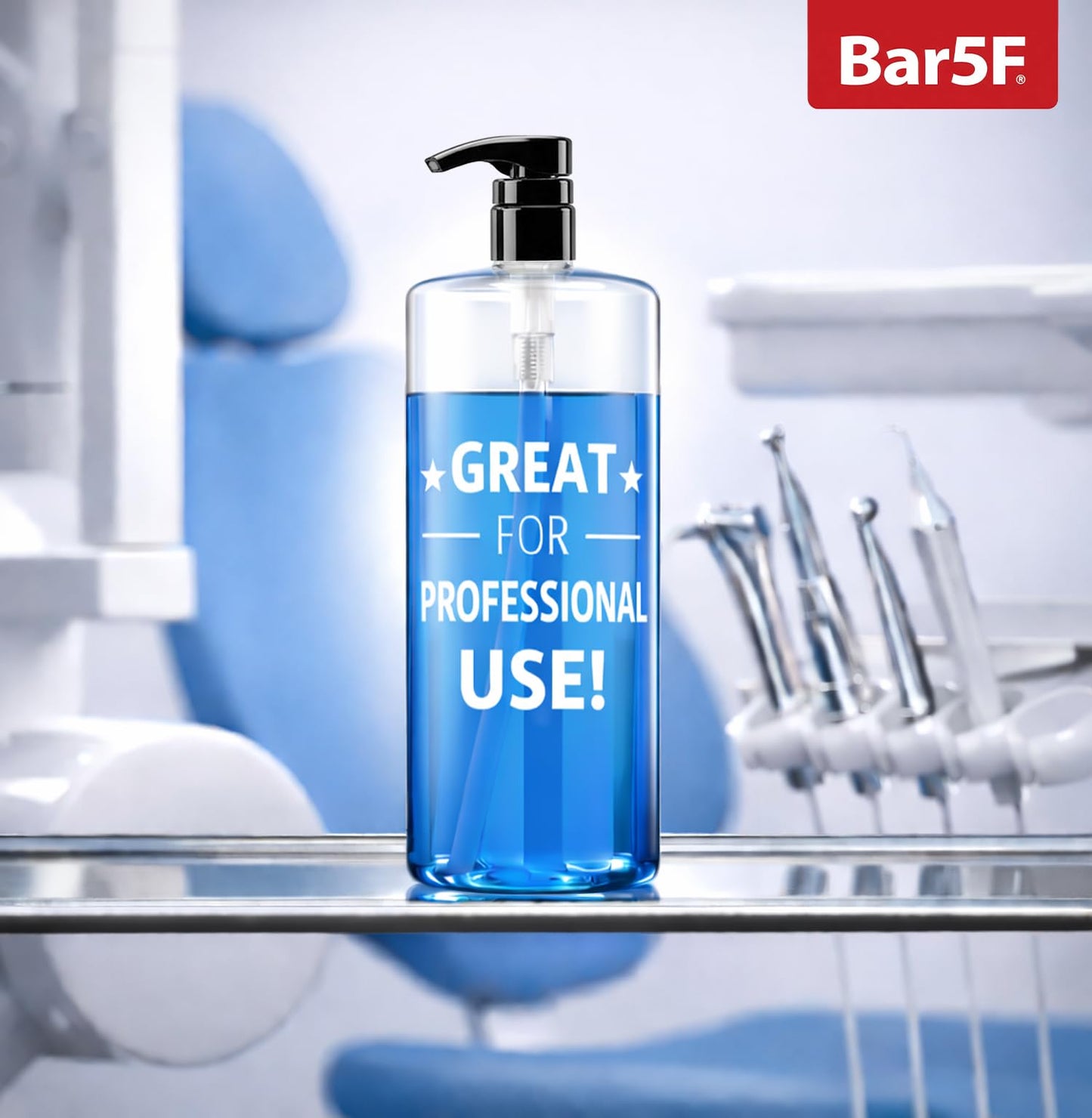 Bar5F Empty Shampoo Bottles with Pumps (2-Pack 32oz/1Liter/Large) BPA-Free PETE1 Plastic Bottle Crystal-Clear