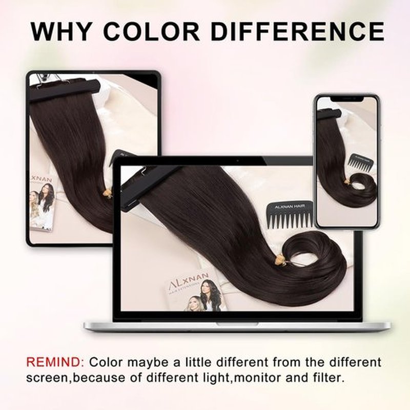 ALXNAN Clip in Hair Extensions, Hair Extensions Thick Long Stright Layered Hair Extensions Dark Brown 20 Inch Soft Lace Weft Hair Extensions for Women