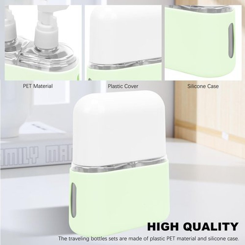 Skycase Travel Bottles, Travel Size Toiletries - Leak Proof Refillable Tsa Approved Travel Bottles, 2 in 1 Travel Containers with Labels Airplane Accessories Kits for Lotion Liquid (Green)