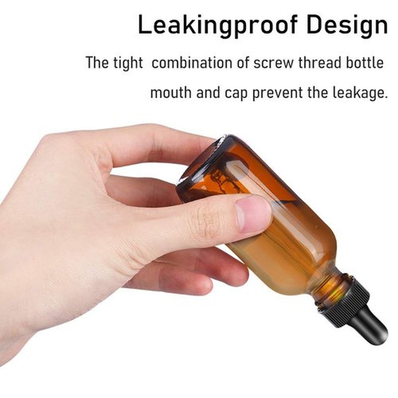 Bumobum 1oz Dropper Bottles for Essential Oils, 100 Pack 30ml Amber Glass Dropper Bottles with Eye Dropper, 10 Funnel and 10 Long Dropper, Empty Tincture Bottles for Travel, Home use