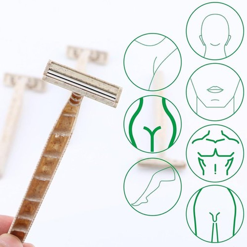 Eco-Friendly Razor | Disposable | Recycled Material | Men & Women Shaving Razor | Twin Blade | Biodegradable Wheat Straw, 50 Count (Pack of 1)