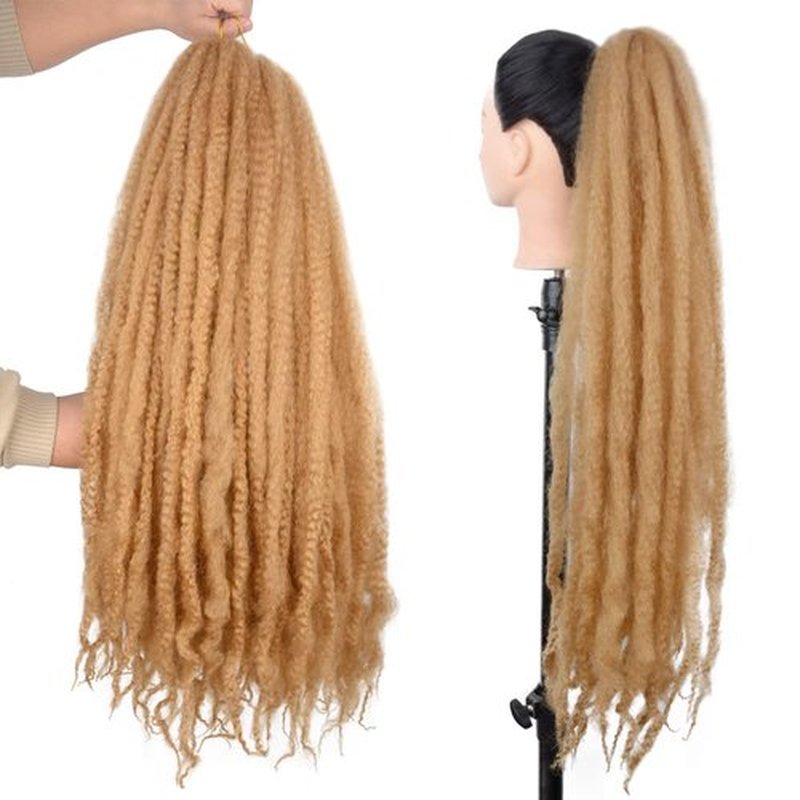 KGBFASS 36inch Brown Marley Twist Braiding Hair Super Long Kinky Curly Marley Braids Crochet Hair for Twists Synthetic Afro Marley Braid Faux Locs Butterfly Locks 3Pcs(27#)