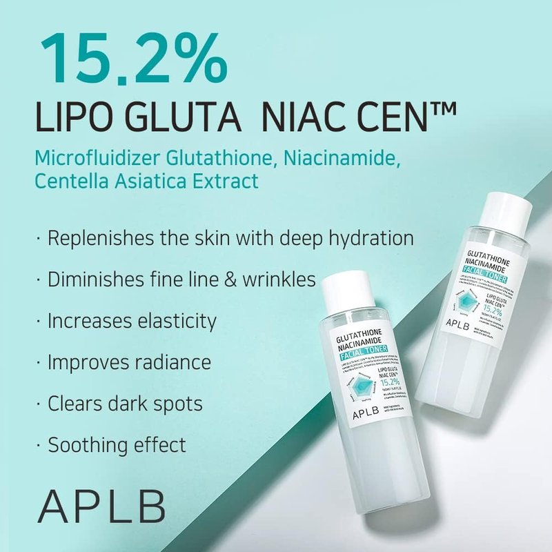 Glutathione Niacinamide Facial Toner - 15.2% Active Formula | Korean Skincare for Moisture & Improved Skin Texture - 5.41 FL.OZ