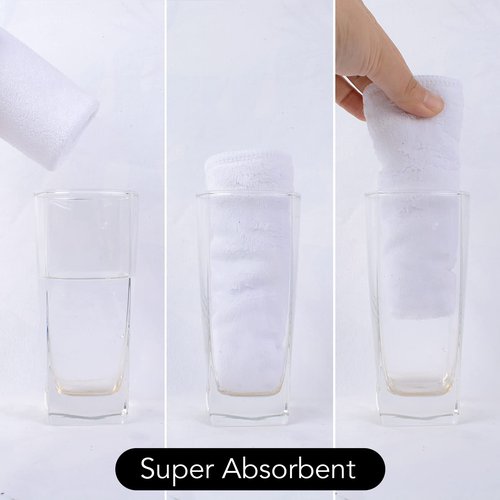 SINLAND Brushed Microfiber Facial Cloths Fast Drying Washcloth 12inch x 12inch Absorbent Face Wash Cloth Soft Makeup Remover Cloths