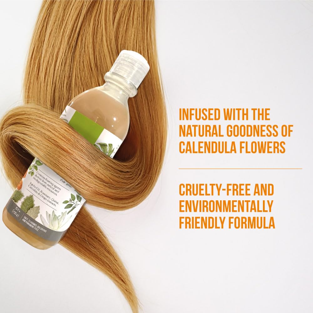 FULL OF NATURE FUNAT Natural Herbal Calendula Shampoo Hair Growth Sulfate Free Treatment Champu para la Crecimiento Cabello Productos Naturales 15 fl Oz