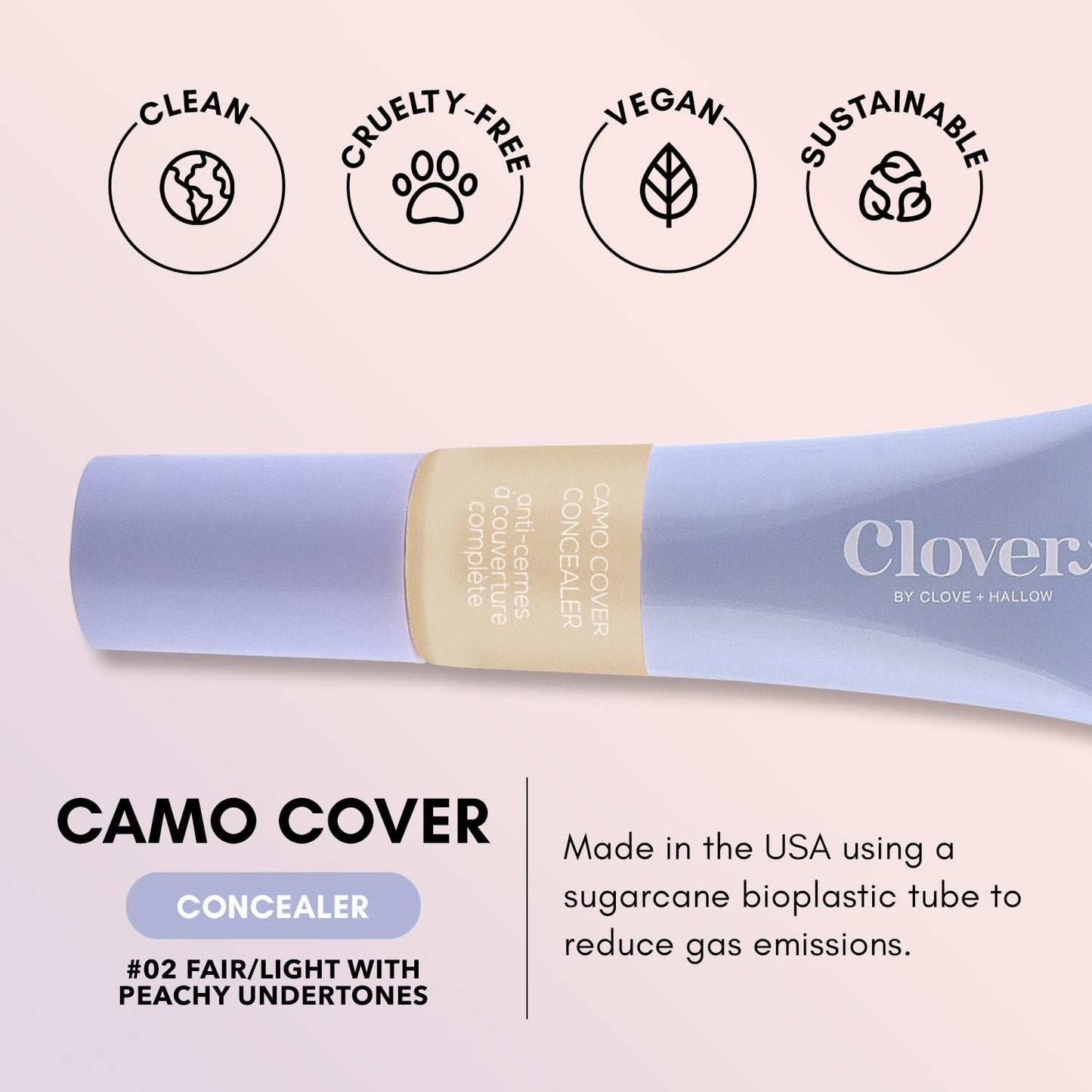 Clover Camo Cover Face & Under Eye Concealer Cruelty-Free & Vegan Natural Makeup