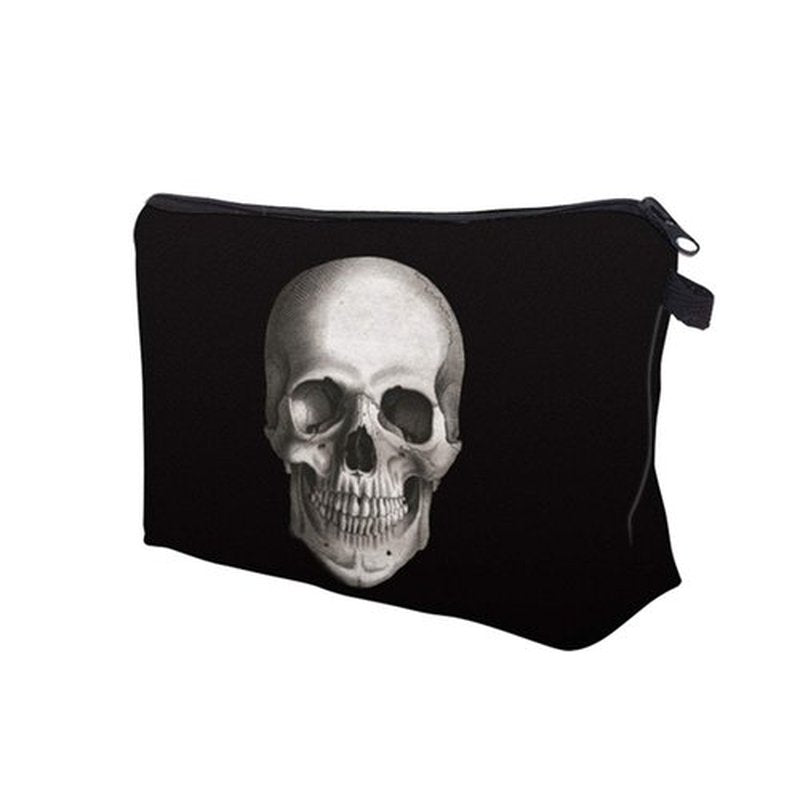Deanfun Cosmetic Bag for Women, Skull 3D Printed Black Cool Makeup Bags Waterproof Travel Storage Toiletry Bag Accessories Gifts(hzb-42)