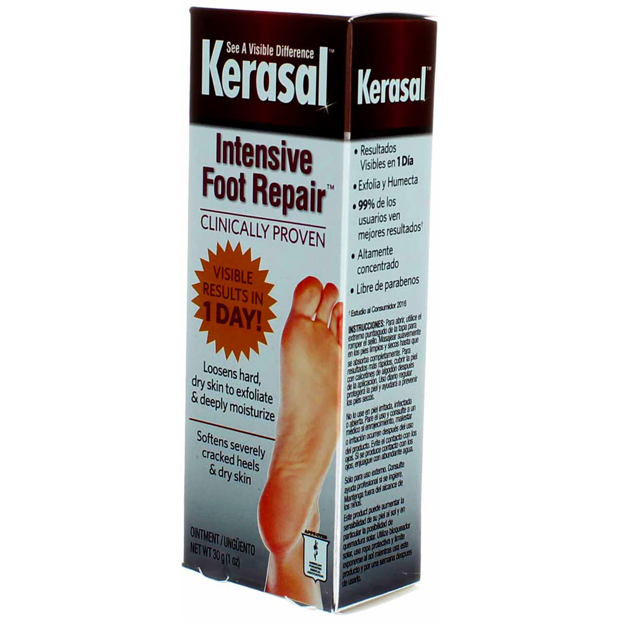 Kerasal Intensive Foot Repair Ointment - 1 oz (3-Pack) for Cracked Heels & Dry Skin