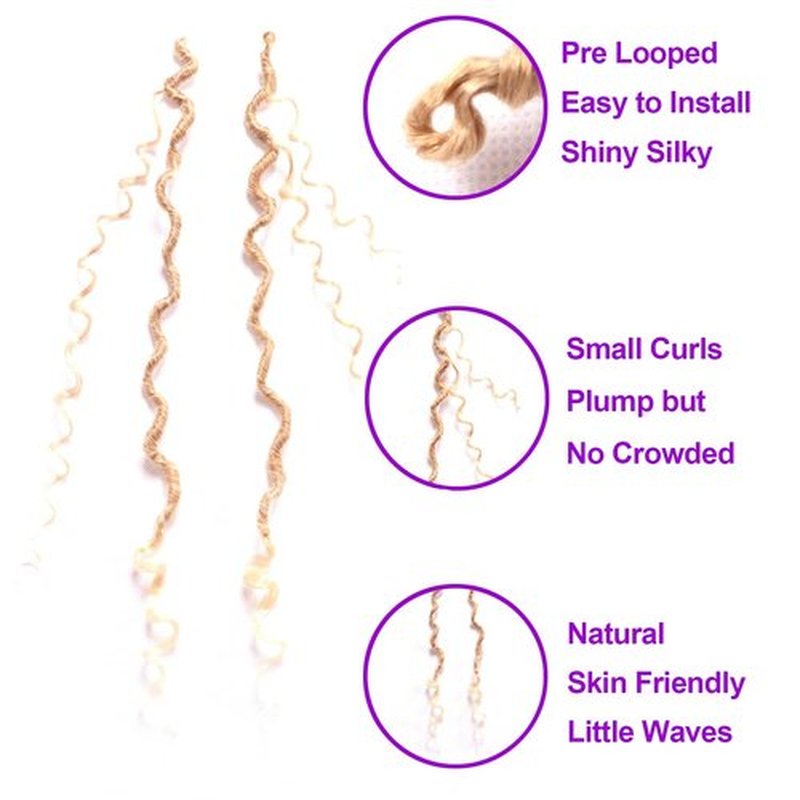 8 Packs Goddess Locs Crochet Hair 18 Inch Faux Locs Crochet Hair for Black Women Pre Looped Soft Locs with Curly Ends (18 Inch (Pack of 8), #27/613)