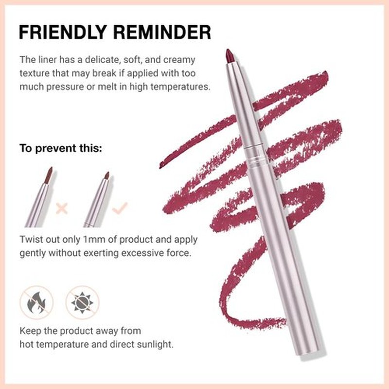lip liner pencils, Modern Classic Lip Liner, Lip Liner Pigmented Vegan Matte, Lasting Finish Lip Liner, Luxurious Creamy Long Lasting Lip Liner, Prevents Feathering and Fading (10#Purple Red, 1)