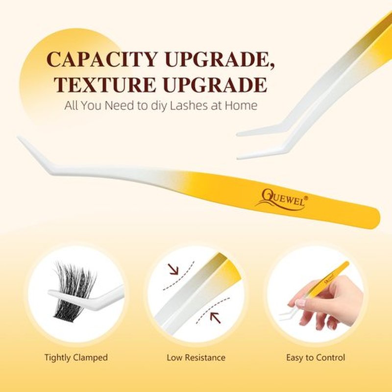 QUEWEL DIY Lash-Extension Kit, 144 Pcs Lash-Clusters Kit 10-18mm DIY-Eyelash-Extension Kit with 16ml Lash Bond and Seal Lash Applicator for Beginners at Home (3D Honey01-MIX10-18 Kit)