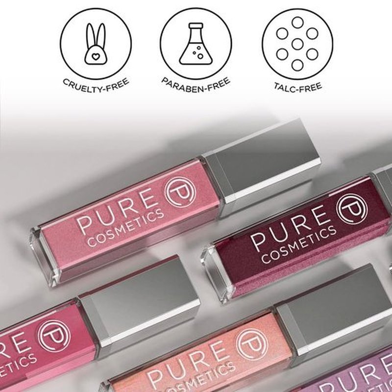 Pure Cosmetics Pure Illumination Lip Gloss - LED-lit Applicator w/Side Mirror - Non-Sticky, Moisturizing & Hydrating Lip Glosses - Soothes & Protects Dry Chapped Lips (Pouty Pink)