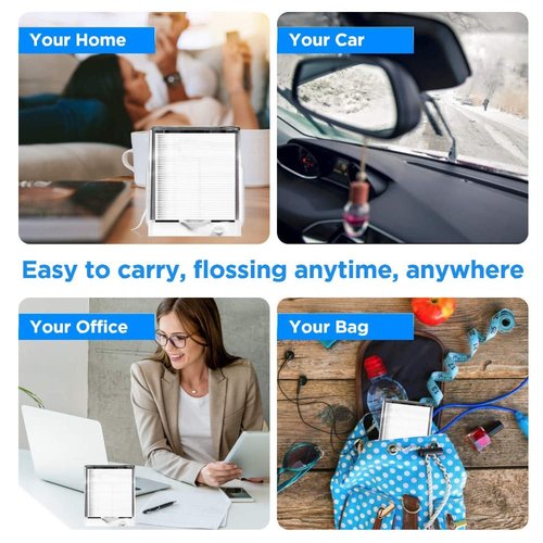 Dental Floss Holder,Pop-up Floss Box Automatic Tooth Picks Flossers Dispenser Includes 88 Count Tasteless Flosser