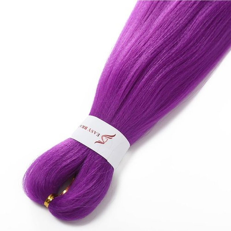 Xiaofeng 3 Packs/Lot Pre Stretched Braiding Hair Extensions for Women Crochet Braids Hair Purple 26 Inch Hot Water Setting Hair Extensions for Girls
