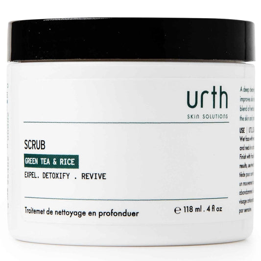 Urth Men's Exfoliating Face Scrub - Green Tea & Rice, Deep Cleansing | 4 oz, Smooths Skin, Minimizes Blackheads