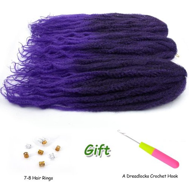 KGBFASS 24 inch Marley Hair For Twists Long afro kinky Twist Marley braiding hair Extension Synthetic Fiber Marley Braid Crochet Hair(1B/Purple)