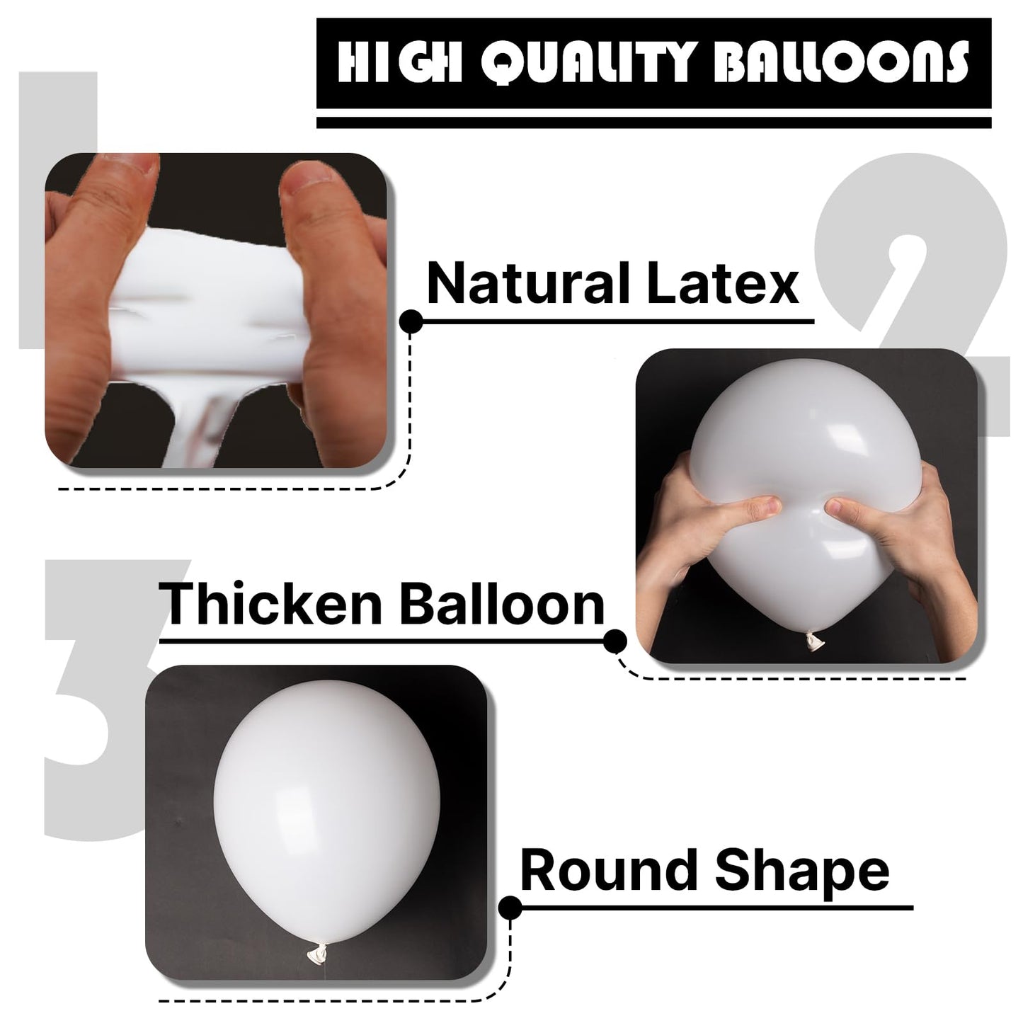 PartyWoo Balloons, 50 pcs 5 Inch Matte White Balloons, for Balloon Garland or Balloon Arch as Party Decorations, Wedding Decorations, Neutral Baby Shower Decorations, White-Y13