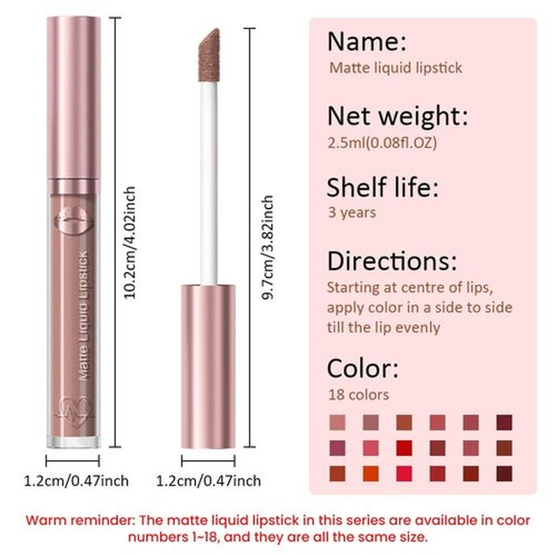 JUAAZIN Rose Taupe Matte Liquid Lipstick, With Highly Pigmented and Rich Colors Lip Gloss, Long-Lasting Wear Non-Stick Cup Not Fade Waterproof Lipstick Makeup for Women(Rose Taupe 02#)