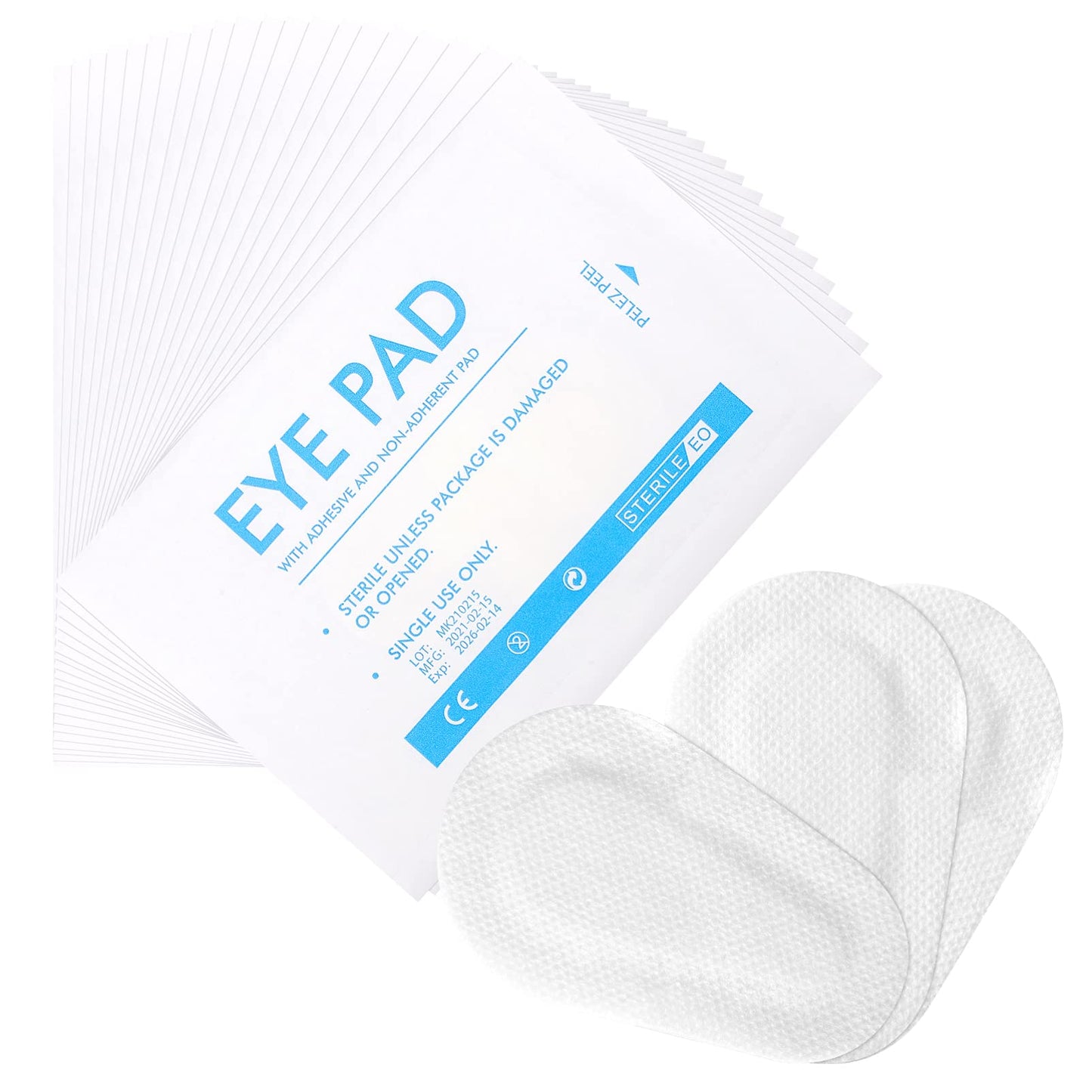 FRCOLOR 20pcs Disposable Eye Pads, Sterile Non- Woven Eye Patch Stickers Soft Self- Adhesive Cover Wound Dressings for Adults Kids