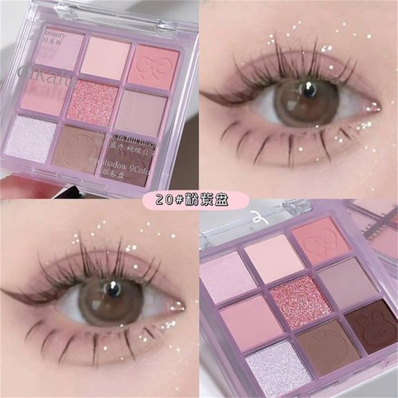 GHFCZOO Blooming Your Own Beauty Eyeshadow Palette, 9 Shades, Glitter and Matte Finishes (20#)