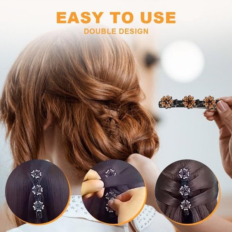 Sparkling Crystal Stone Braided Hair Clips, 2024 New Braided Hair Clips for Women, Sparkling Braided Hair Clips, Shiny Elegant Hair Styling Clips, Women Crystal Stone Braided Hair Clips(4PCS)