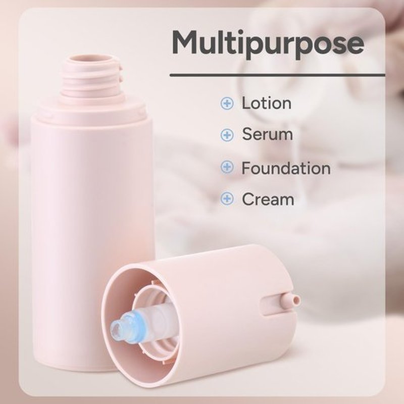 Airless Pump Bottles Travel 1oz: Travel Size Lotion Container - Refillable Dispensers for Moisturizer, Serum (Plastic, Matte Pink, 3Pcs)