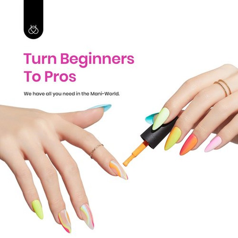 Beetles Neon Gel Nail Polish Set - 23 Pcs Glitter Hot Pink Yellow Orange Blue Clear Sparkle Soak Off UV Gel with Base Glossy&Matte Top Coat Gel Nail Polish DIY Manicure Rainbow Nails Gift for Women