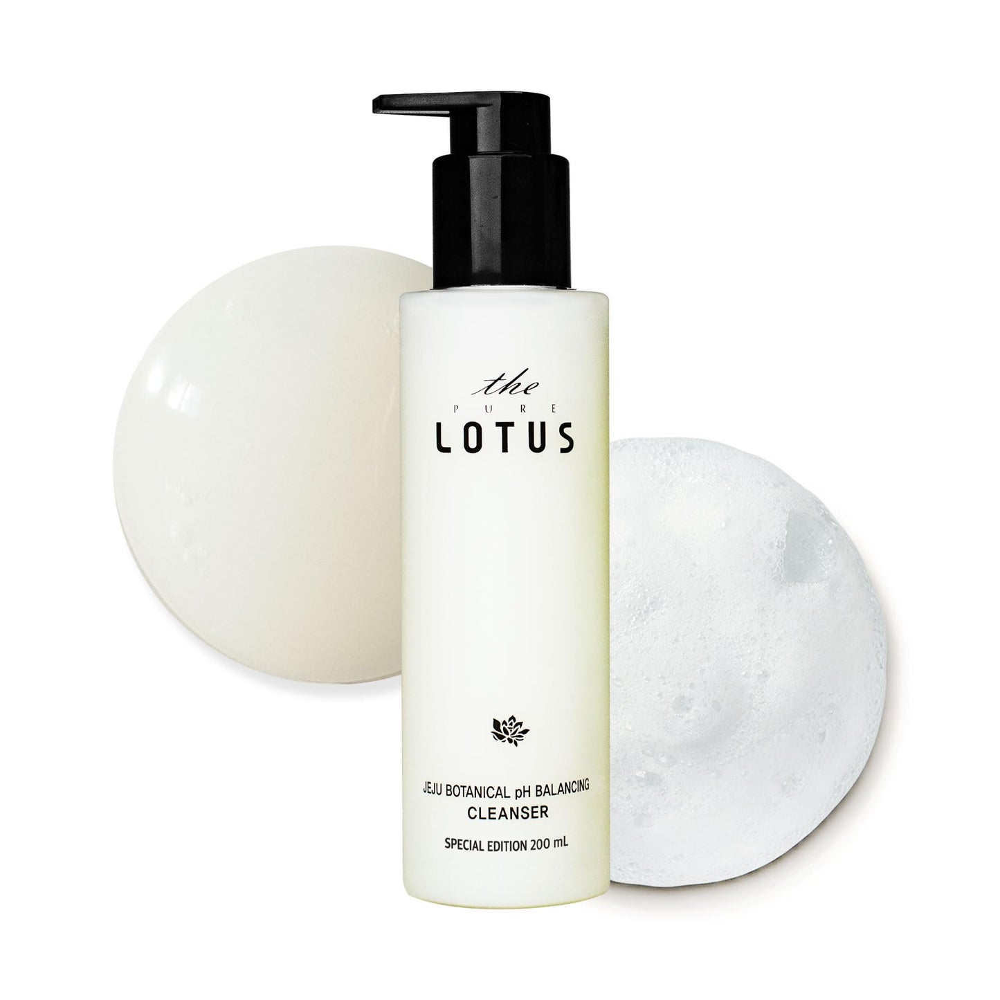 THEPURELOTUS Jeju Botanical pH Balancing Cleanser (6.76 fl.oz) - Mildly Acidic pH6.5, 2-in-1 Gentle Daily Gel-to-Foam Korean Face Wash, Vegan Cleanser