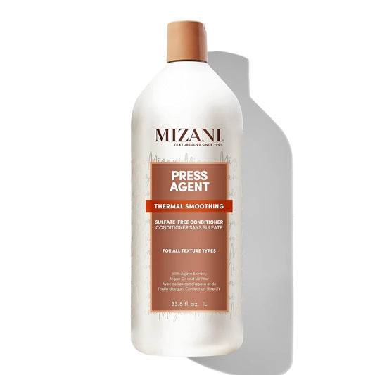 Mizani Press Agent Sulfate-Free Conditioner - Detangles Hair For Heat Styling, Blowout & Silk Press and Seals Hair From Humidity, Thermal Smoothing With Argan Oil