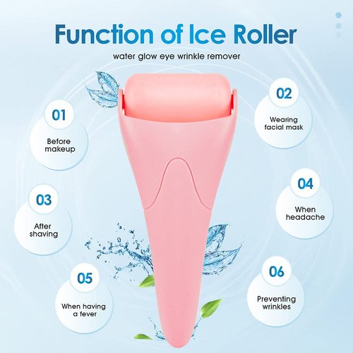 3-in-1 Natural Jade Roller and Gua Sha Set for Face and Eye Ice Roller Facial Cooling Massage Roller