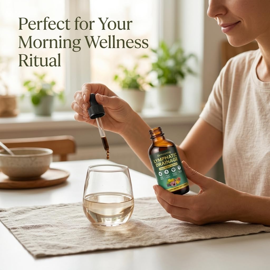 Lymphatic Drainage Drops - 2Pcs Organic Lymphatic Drainage Supplement, Supports overall fluid balance & daily wellness, Ease feelings of temporary bloating & Vitality, Enhances Clarity ,2 Fl oz