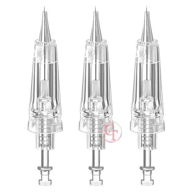 50pcs Permanent Makeup Tattoo Needle Cartridges Disposable T Shape Tattoo Needle for Digital Eyebrow/Lips/Eyeliner Tattoo Machine (0.18mm 1P)