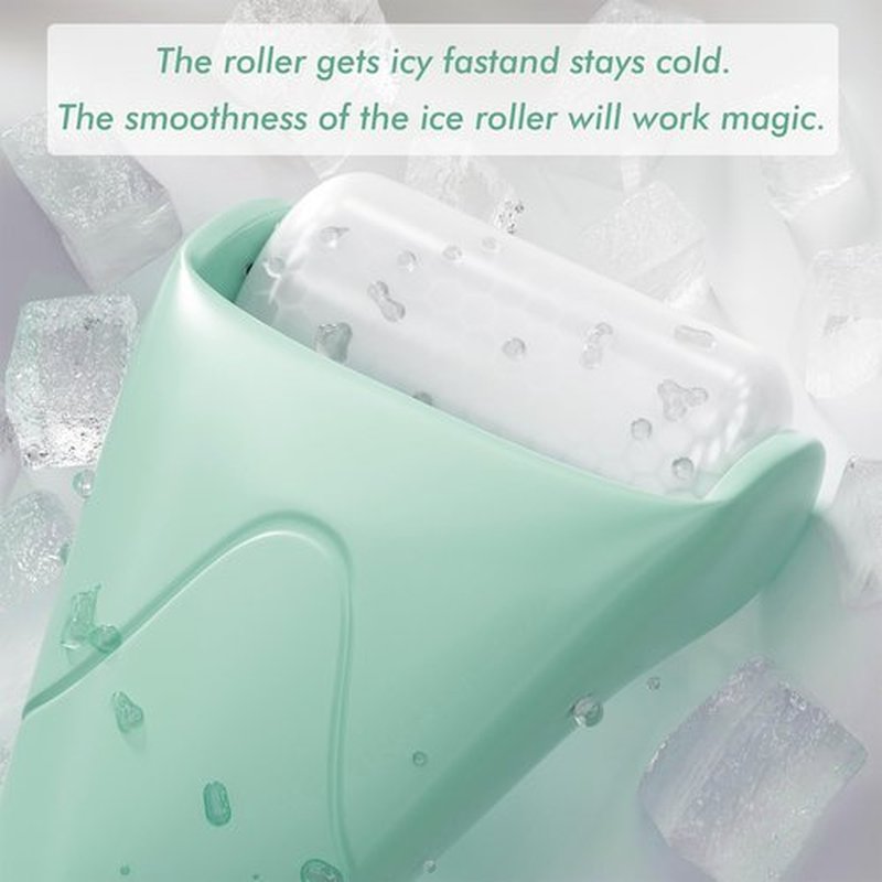 Albatross Health Ice Roller & Gua Sha Set, Self Facial Massage Tools-White Green