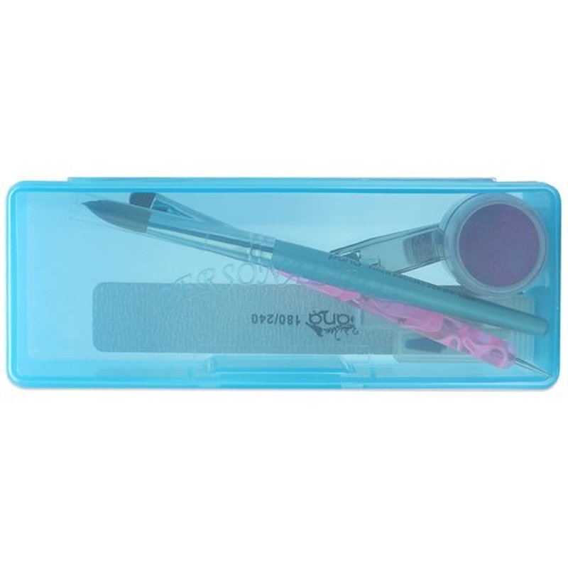 Beauticom Personal Box Storage Case for Professional Manicurist Nails Pedicure (Large Size) (4 Pieces, BLUE)