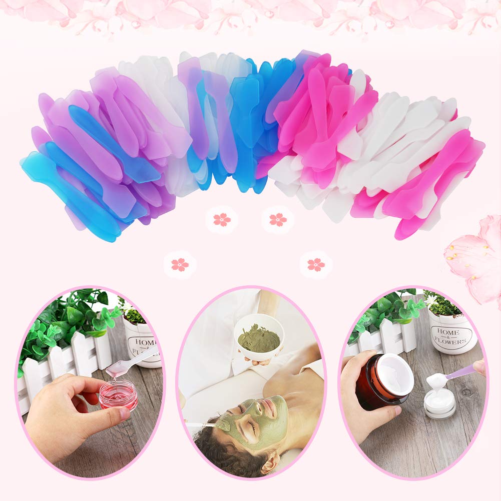 300 Pack MINI Makeup Spatulas, Reusable Cream Tip Spatulas Frosted Cosmetic Spatulas Scoops by Accmor