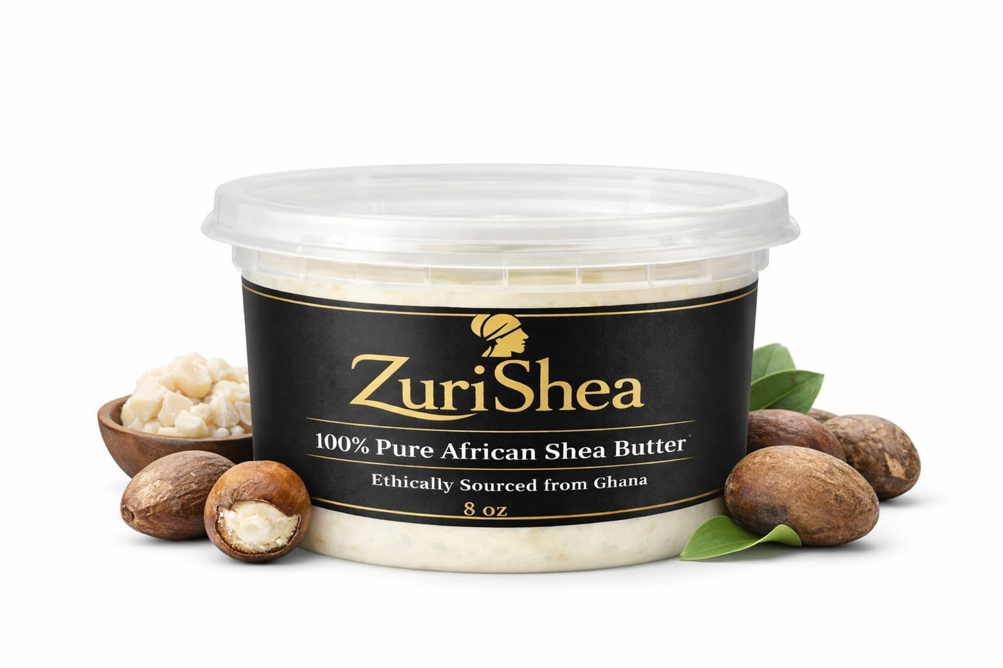 ZuriShea. 100% Pure Raw African Shea Butter (8oz) – Deep Moisturizer for Skin, Hair, Scalp, DIY Beauty, Lip Balm, Soap and lotion Base.