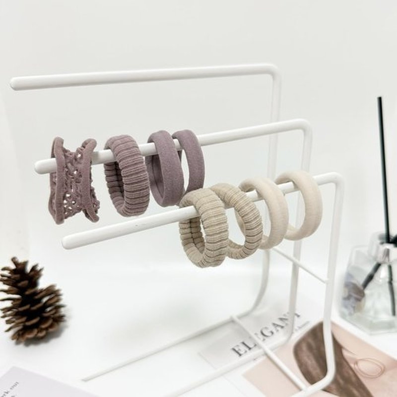 Jseng 8Packs Seamless Hair Ties for Women - No Damage Elastic Ponytail Holders Hair Accessories for Thick Curly Hair - Beige & Dusty Lavender