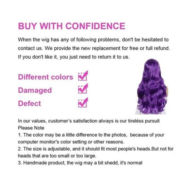 Wigs for Women Girls Long Wavy Heat Resistant Fiber Wigs Side Bangs Cosplay Party, Women's Wigs with Bangs Long Fluffy Curly Wavy (Purple)